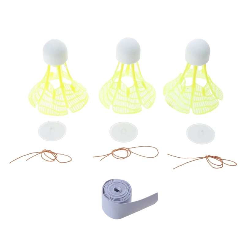 

77HC 3set Self Study Glowing Shuttlecock Rebounds Profession Stretch Badminton Trainer
