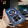 Glitter Crystal Bracelet Magsafe Phone Holder Case For Xiaomi Redmi Note 14 Pro Plus 4G 5G Gradient Soft Back Cover 6