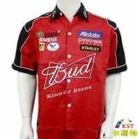 NEW 2022 Brand F1 Car Clothing Men Summer Short-sleeve Shirt Embroidery Motorcycle Jacket Karting Race Suit For Budweiser 2