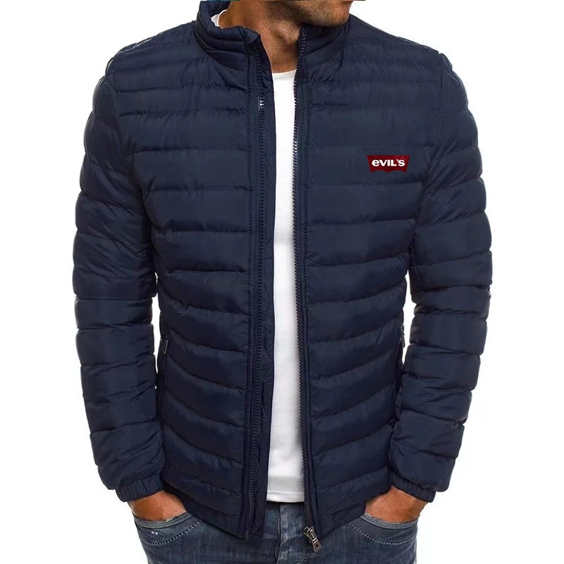 Herren Winterjacke Gesteppt Locker Geschnitten Baumwollmantel_voghion.com