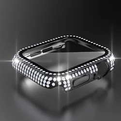 Luxury Diamond Watch Case with Built-in Tempered Glass Cover for 40mm (Black)