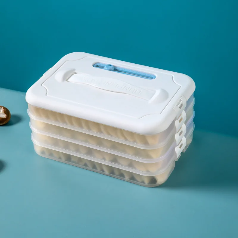 

Portable Food Grade Dumpling Storage Box, Freezer Box, Multi-layer, Wonton Box, Household Plastic, Sealed, Fresh-Keeping
