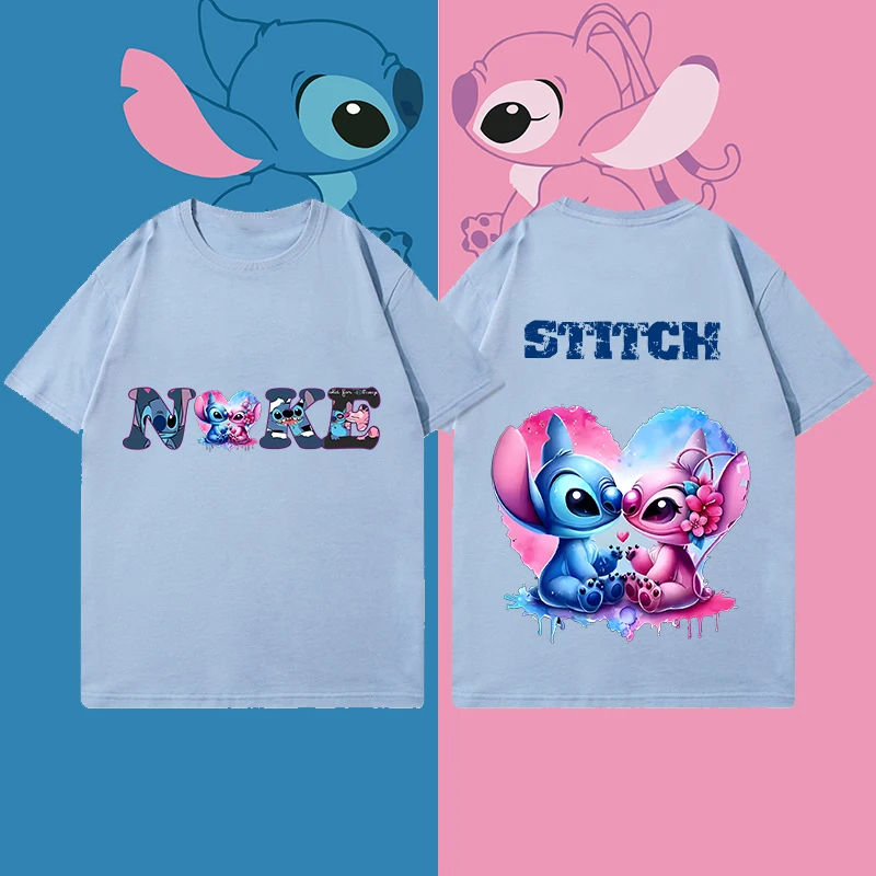 Lilo Stitch Parent-child Suit Children's T-shirt Kawaii T-shirt Anime Cartoon Family Casual Clothing Girl Boy Fashion Y2k Top 5