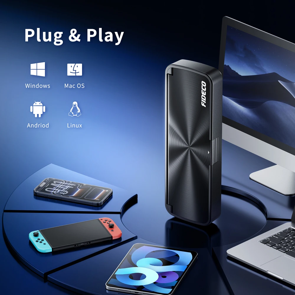 FIDECO M.2 NVMe SSD 외장 케이스 10Gbps Type-C M.2 NVMe SSD 어댑터용 무공구 알루미늄 외장 하드 드라이브 케이스