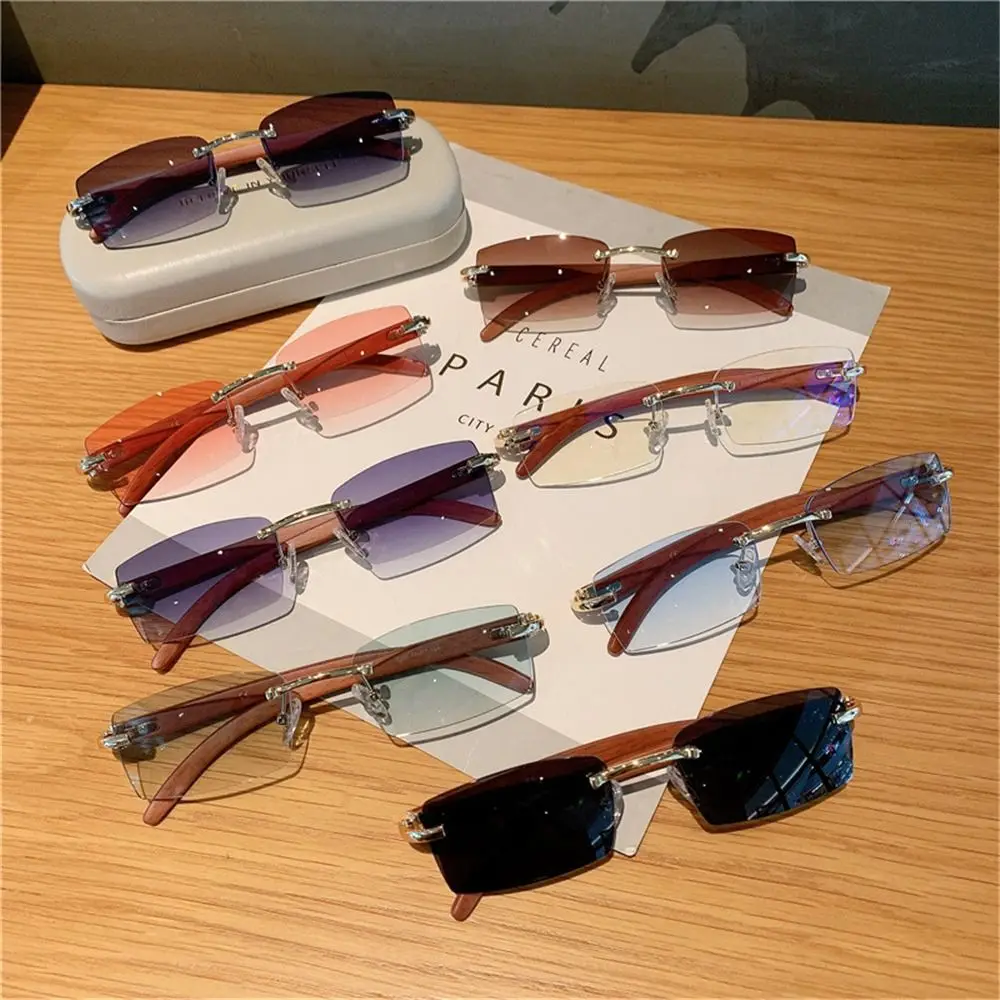 Trendy Punk Sunglasses Rimless Rectangle Sun Glasses for Men Women Fashion UV400 Driving Shades Frameless Gradient Eyewear Best Sellers In Accessories