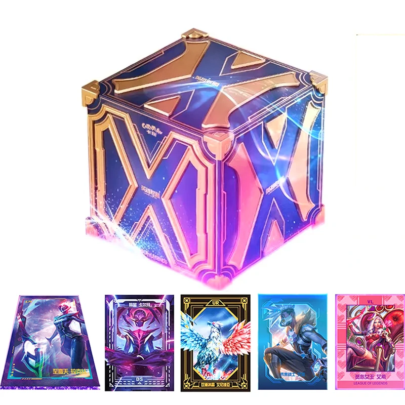 

New League of Legends Card Gold Plated Wrinkled Diamond Inlaid LOL Game Card Hero Rare IG TFT TK Thick Cards Children's Toy Gift