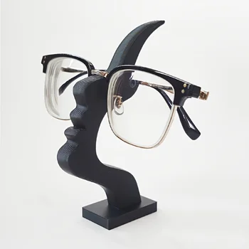 1pc Unique Curved Eyeglass Holder Stand Secure & Artistic Storage Solution Elevate Desk or Nightstand Decor Practical Minimalist 1