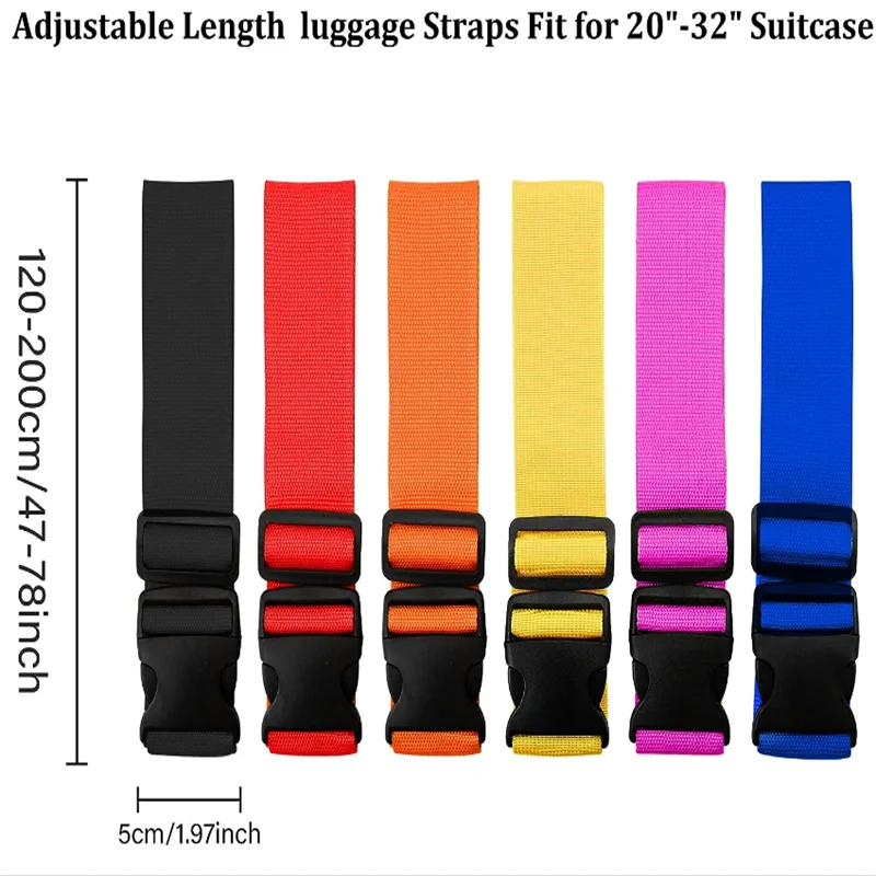 Luggage Strap Straight Shaped Luggage Straps for Suitcase Polyester Luggage Belt with Adjustable Release Buckle Travel Accessory