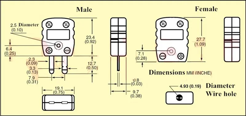 do conector do par termoelétrico diminuto de