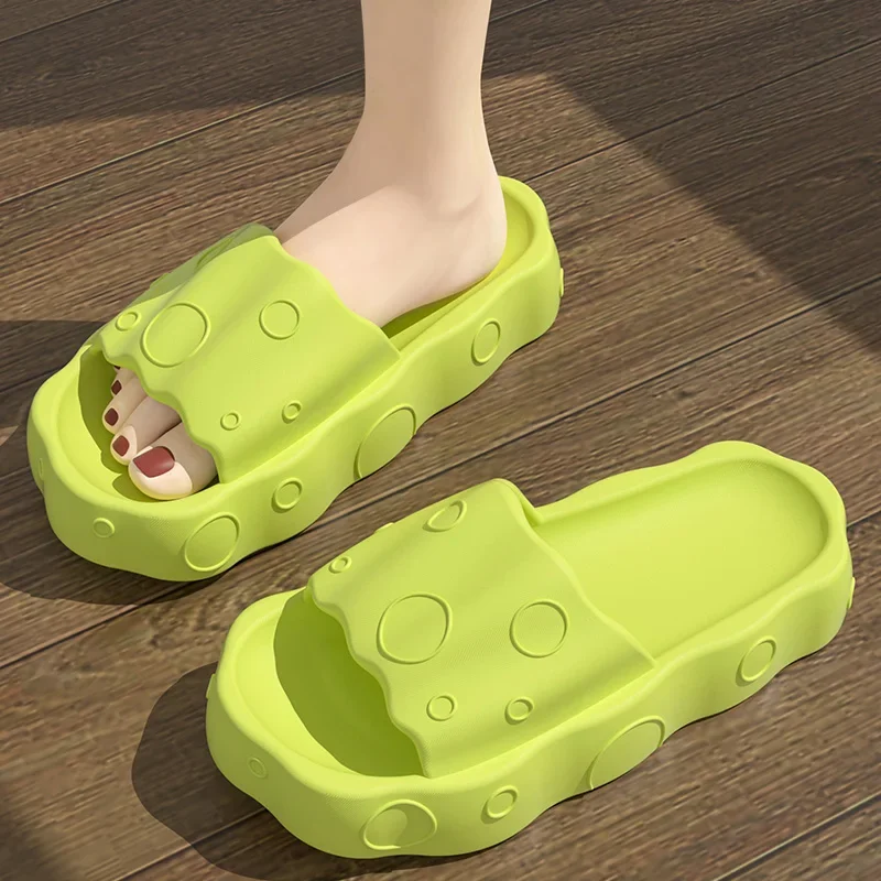여성용 여름 슬리퍼, 욕실 방수 플랫폼, 미끄럼 방지, 가정용 두꺼운 밑창 슬리퍼, 비치 샌들, 실내 및 실외