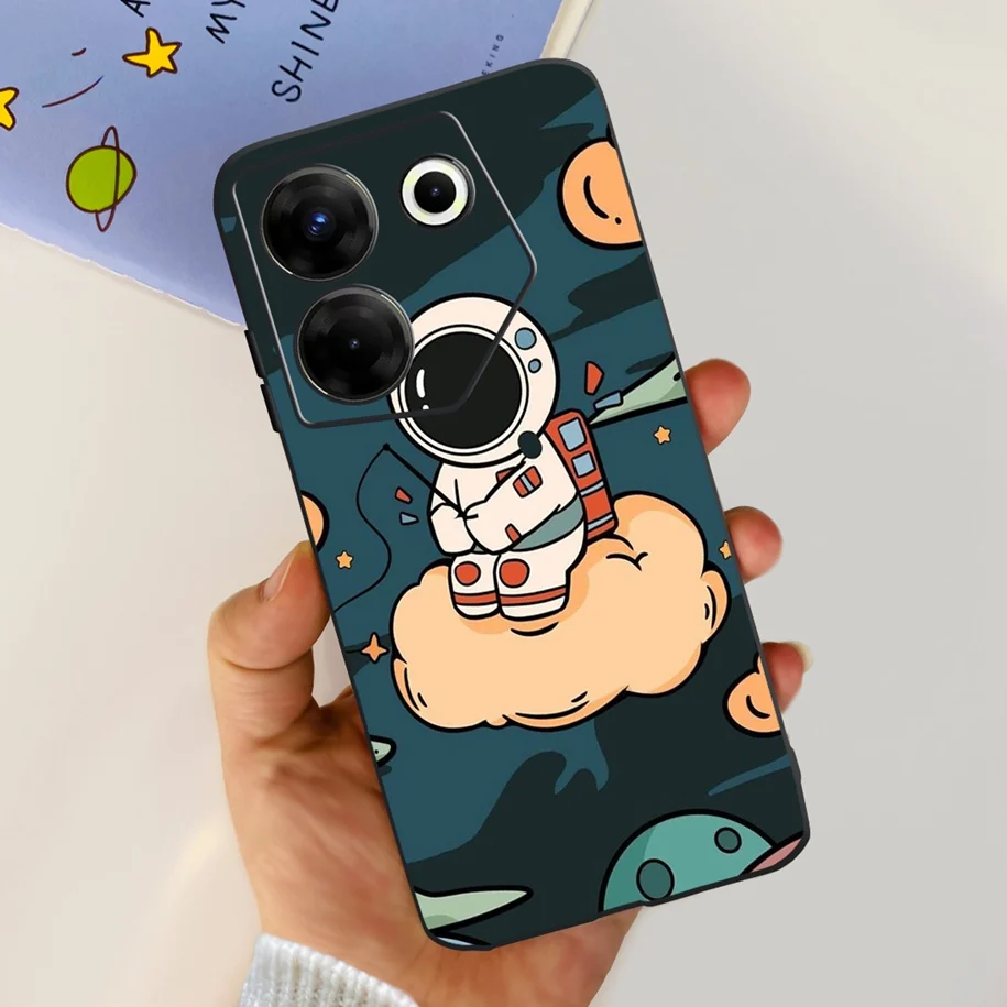 Cute Astronaut Silicone Soft Phone Case with Durable Bumper Protection