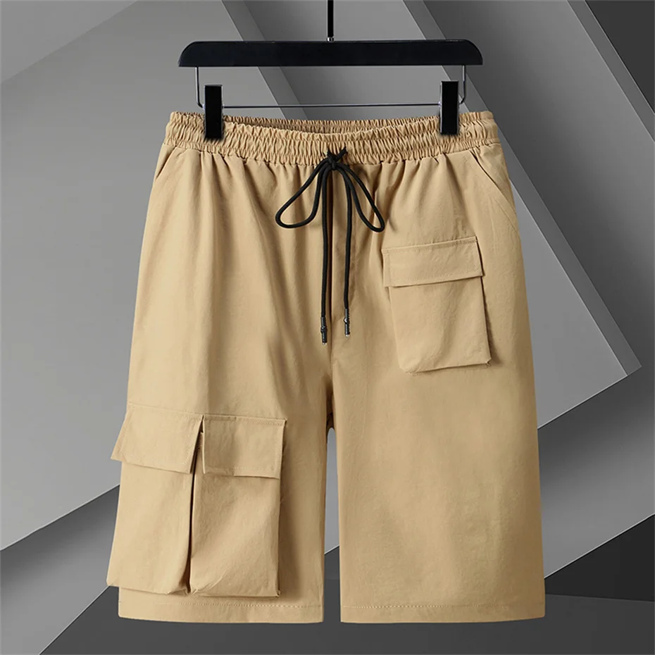 Summer Cargo Shorts Men 12XL Plus Size Shorts Fashion Casual Short Pants Male Summer Elastic Waist Shorts Big Size 12XL 3