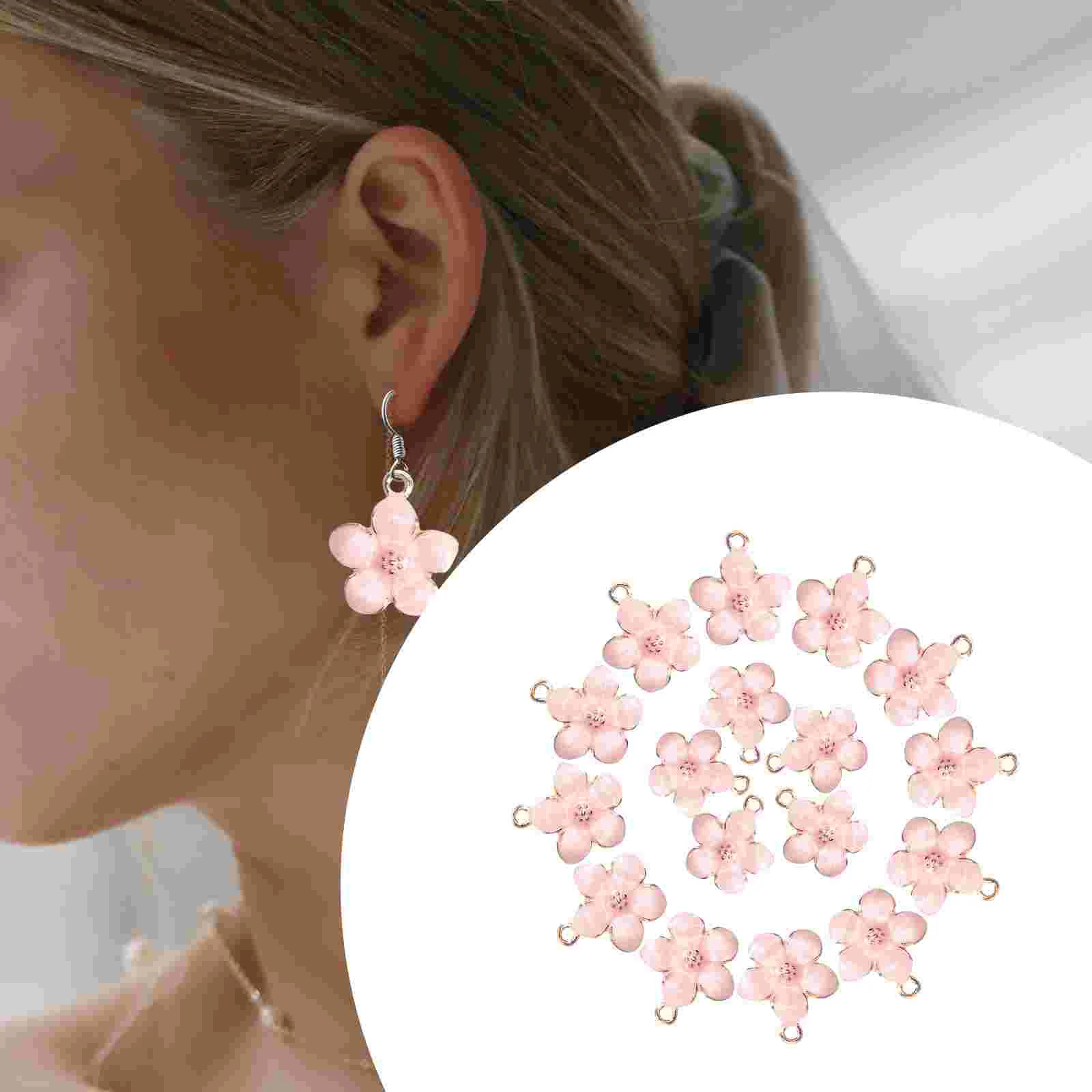 

50 Pcs Vintage Necklace Cherry Blossom Pendant Compact Flower Hanging Flowers Alloy Crafts Decorations