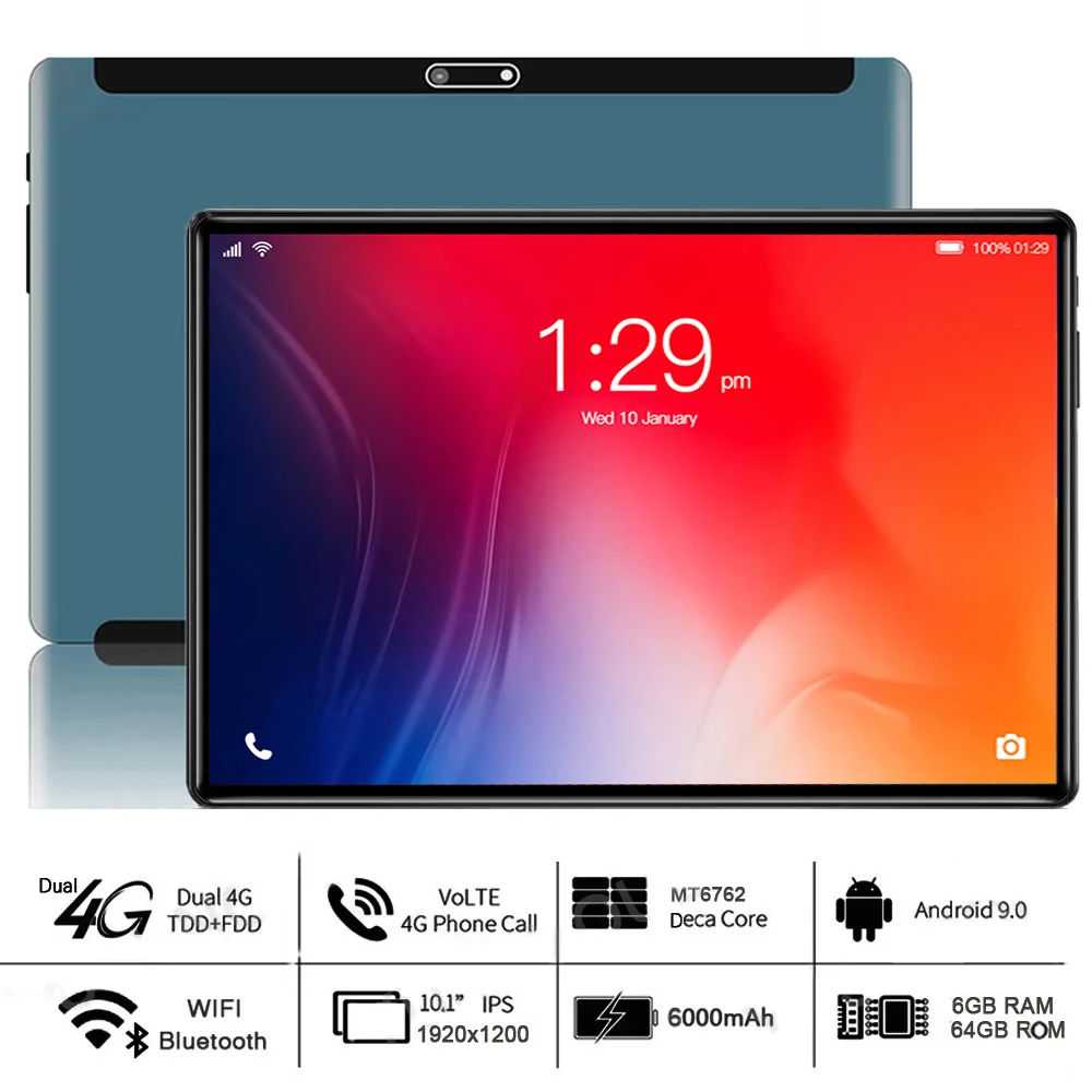 

Sale!!!Deca Core 6+64GB 4G LTE Phone Call 5G WIFI 1920*1200 Android 9.0 HD tablet pc 10 inch Google Play Tablets 10 10.1 планшет