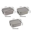 800ml/1200ml Healthy Titanium Alloy Portable Bento Dinner Box Leak-Proof Lunch Box Rectangle Food Storage Containers TitaniumBox 3