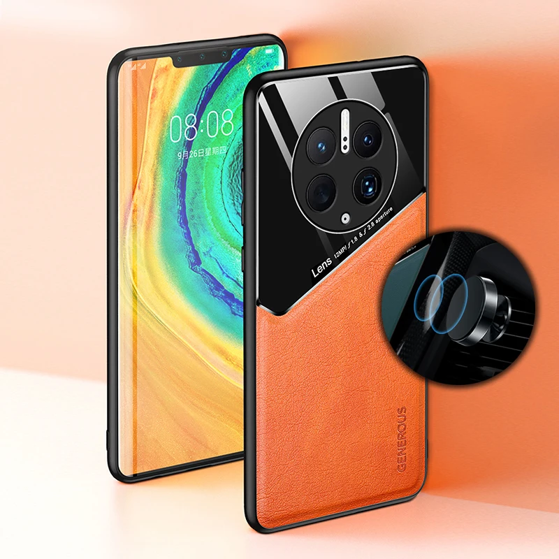 for Huawei P60 P50 P40 P30 P20 Pro Plus Lite Case Glossy Acrylic Splice PU Leather Magnetic Cover TPU Soft Shell Antifall Fundas_voghion.com
