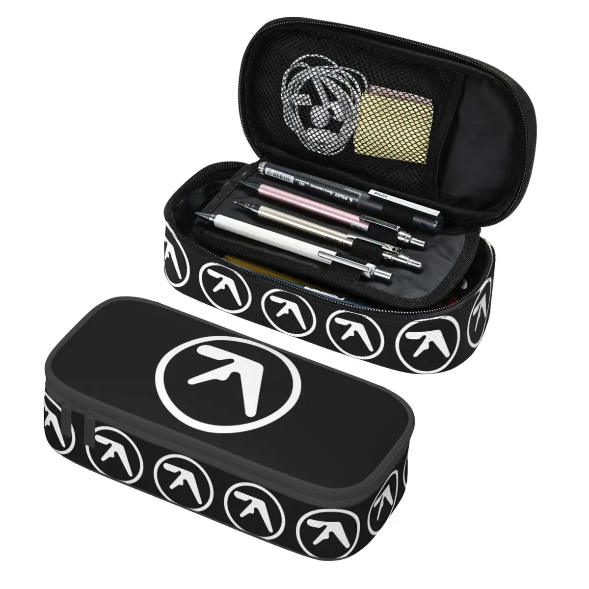 Aphex Twin Creative Y2K 로고 학생용 연필 케이스 펜 박스 연필 가방 대용량 연필 파우치 펜 홀더