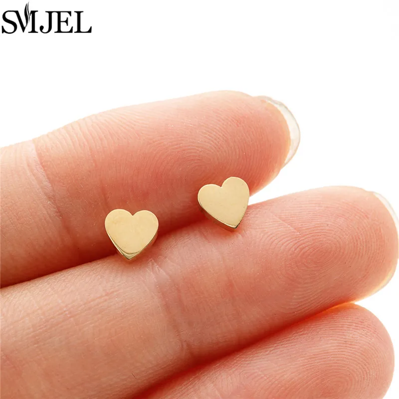 10Pairs Tiny Heart Fashion Stud Earrings for Girls Korean Stainless Steel Love Earings Women Everyday Jewelry Valentine Day Gift