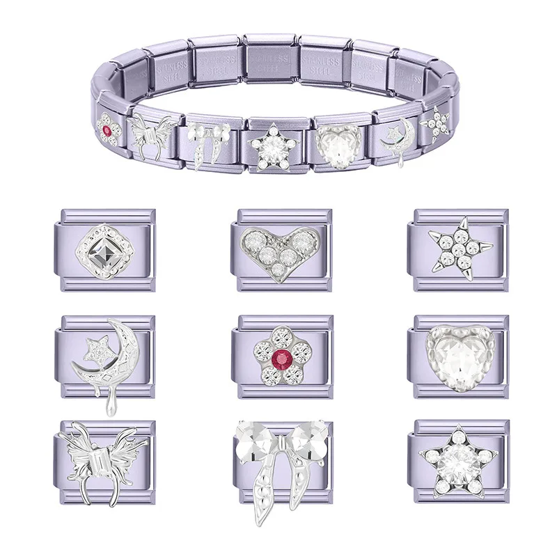 Zircon Stainless Steel Charm Bracelet