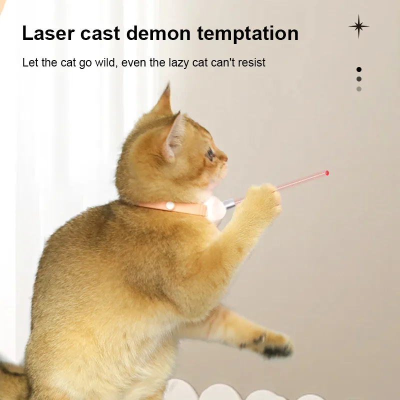 Automatic Laser Cat Toys Relieve Boredom Adjustable Light Interactive Fun Toys for Indoor Cats Pet Wearable Electronic Collar
