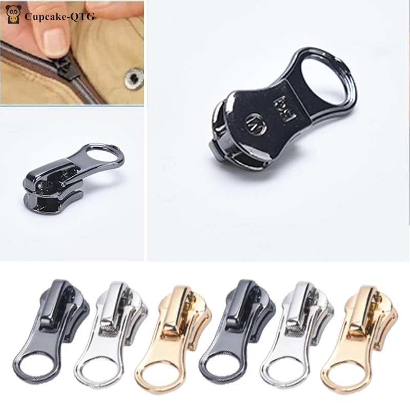 10pcs Zipper Slider Replacement Metal Zip Puller Zipper Pull Replacement Zip Fastener Repair Kit for Clothes Jacket