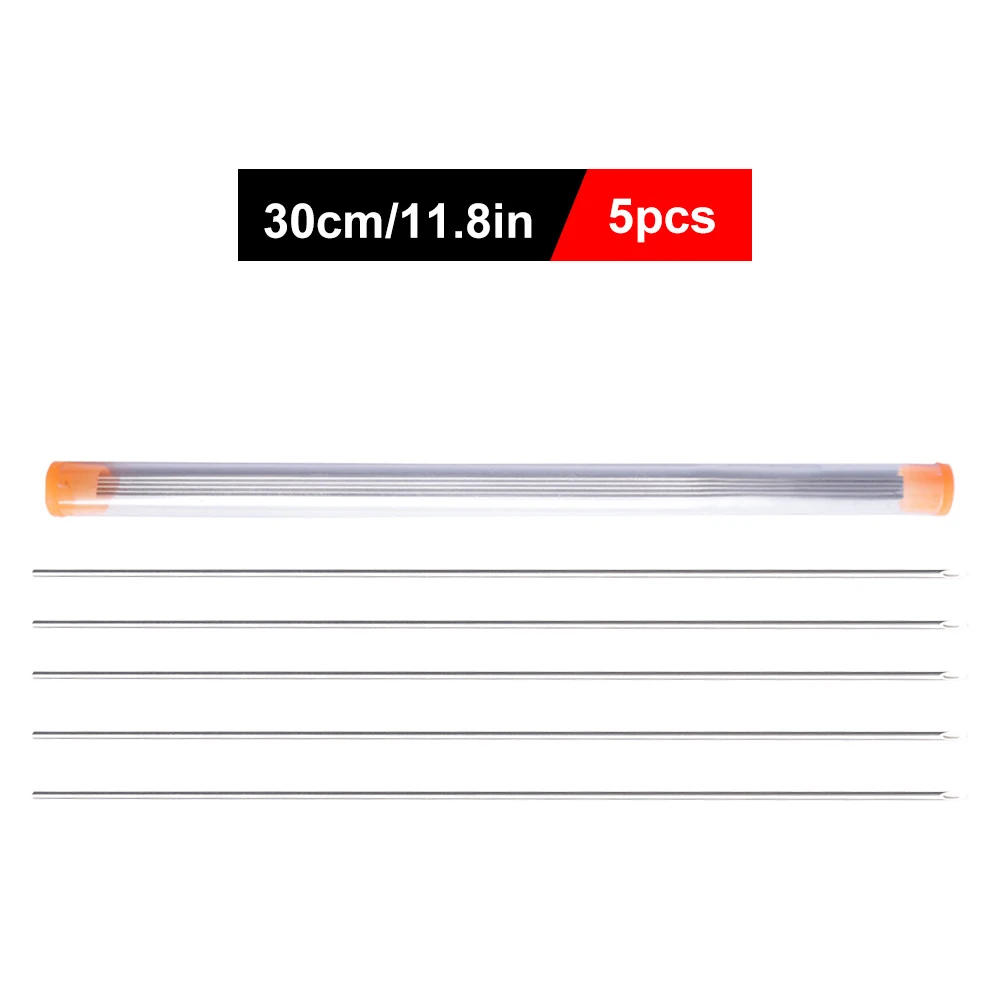 5PCS Quick Earthworm Hooking Needle Pins Hollow Gas Needle Fishing Tools Worm Baiting Needle Driller 20/25/30cm Hook Needles