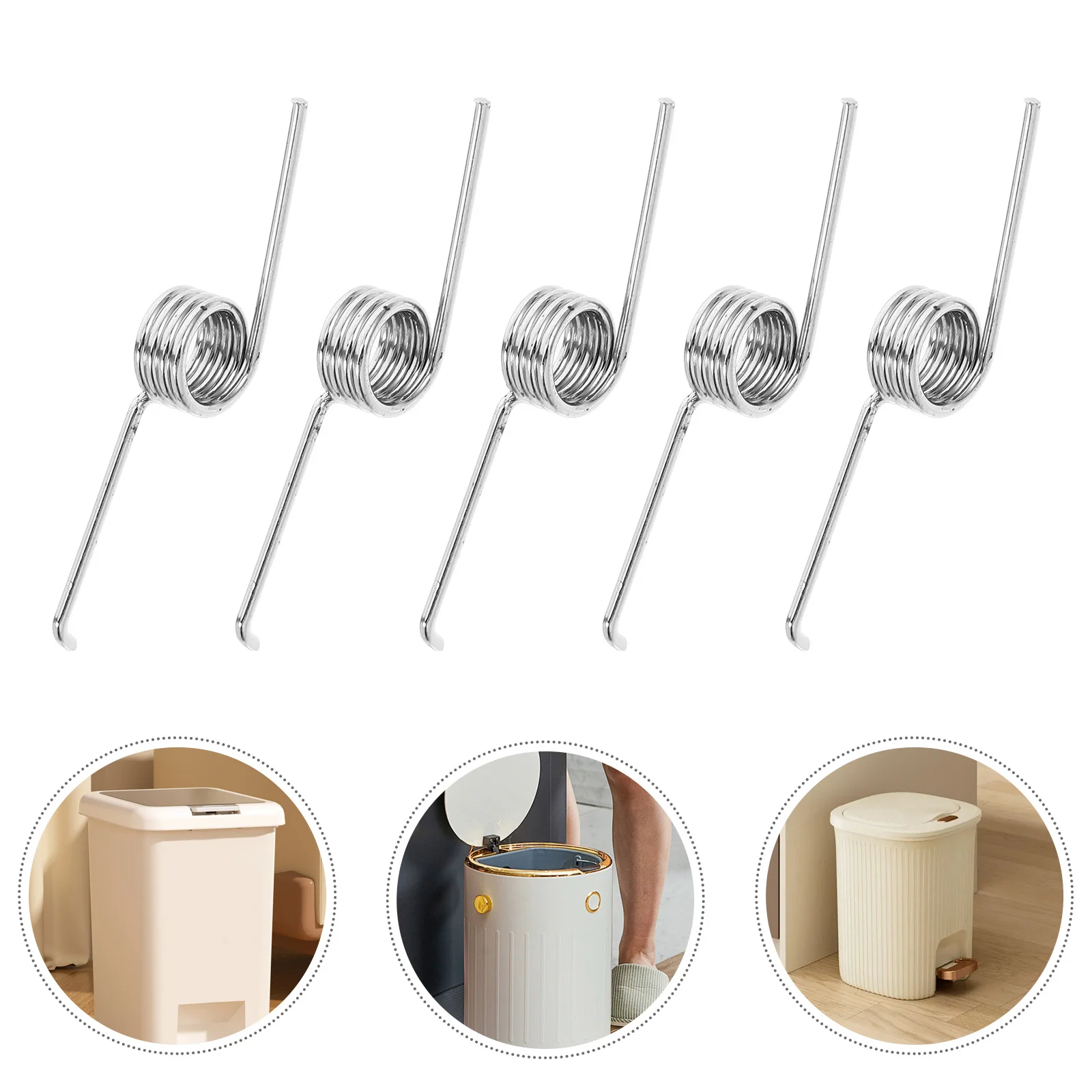 Garbage Clip 10 Pcs Trash Can Spring Garbage Torsional Garage Tension Broke The Switch V-shape Compression Metal Cable Tiny