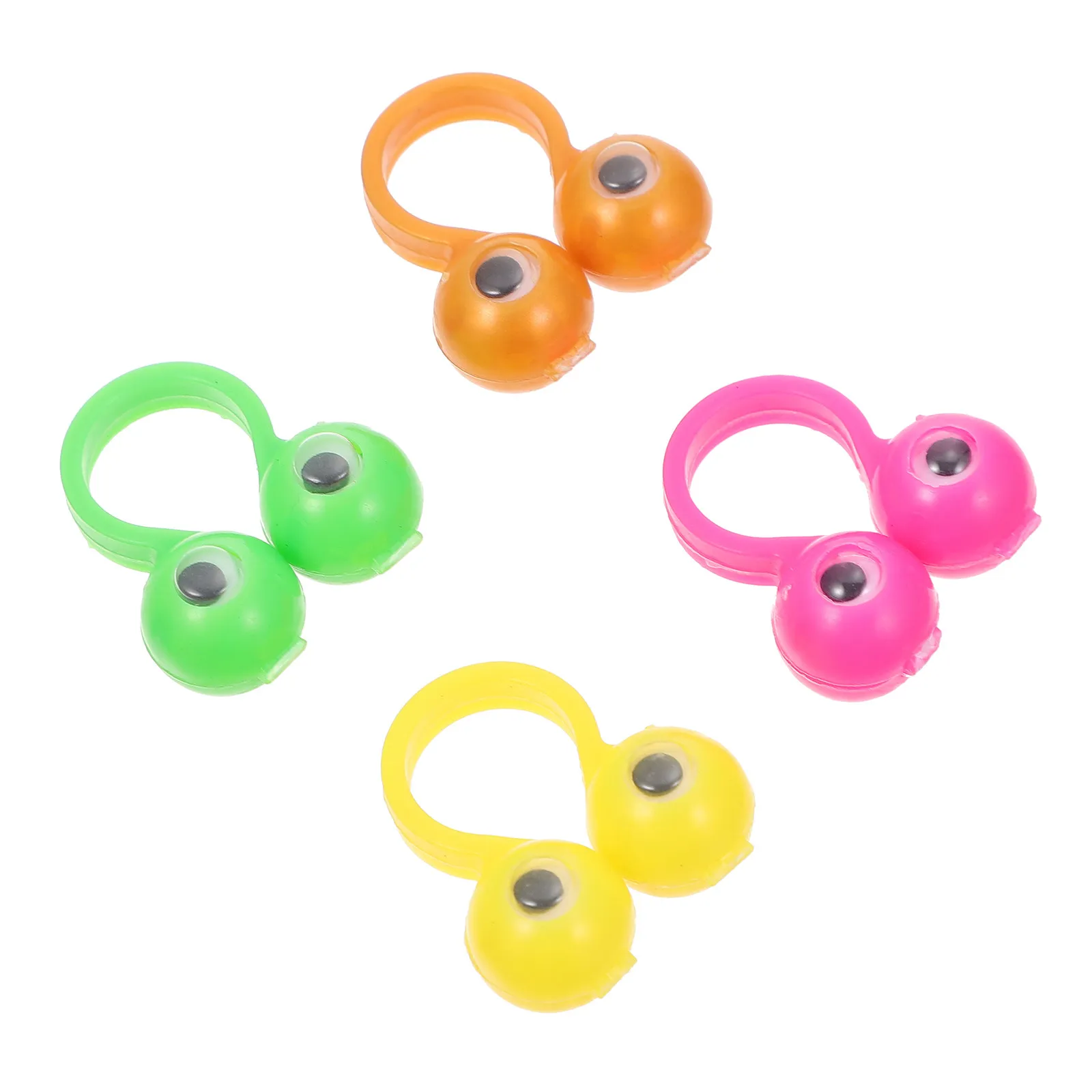 50Pcs 눈 손가락 인형 어린이를위한 플라스틱 부드러운 부드러운 라이트 링 무대 인형 극장 스토리 텔링 교육 역할 놀이