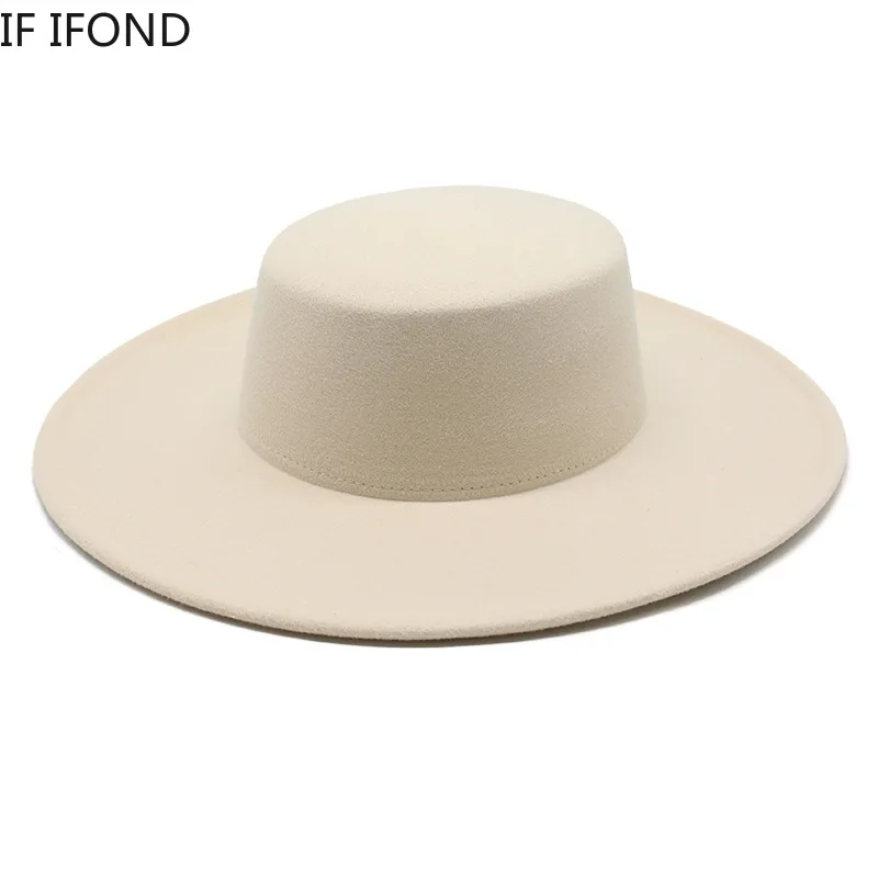 大人気完売品人気サイズ38 FRONT10 HAT French Women's Hat Big Wide Brim 10CM Fedora Hat Winter Wool
