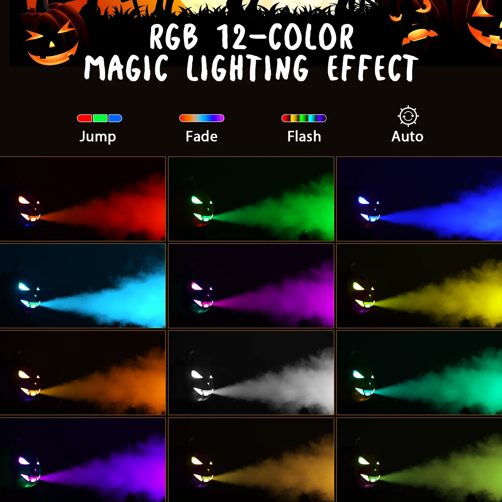 U’King RGB Pumpkin Fog Machine 3