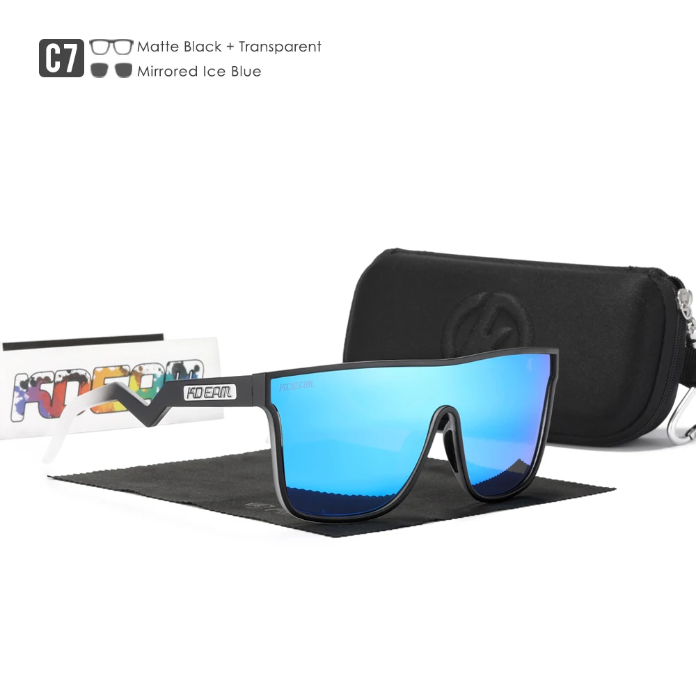 KDEAM One Piece Polarized Sunglasses Men's Oversized Wide Vision Sunglass With Special Curved Glasses Temples KD720_voghion.com