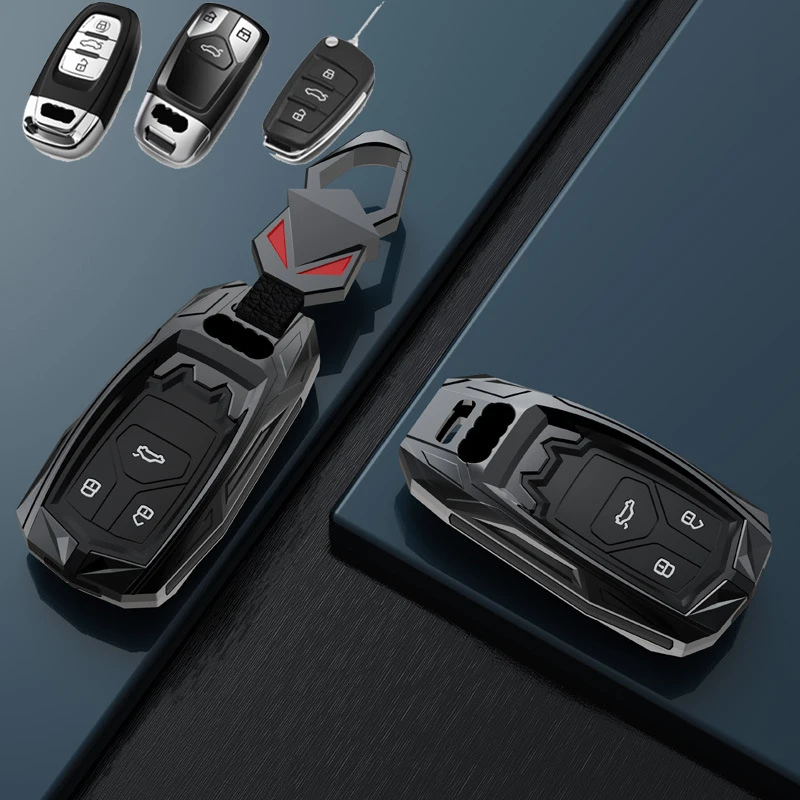 

Zinc Alloy for Audi A1 A3 A4 A5 A6 A7 A8 Quattro Q3 Q5 Q7 S8 R8 TT Smart Remote Car Key Case Cover Fob Bag Keychain Accessories