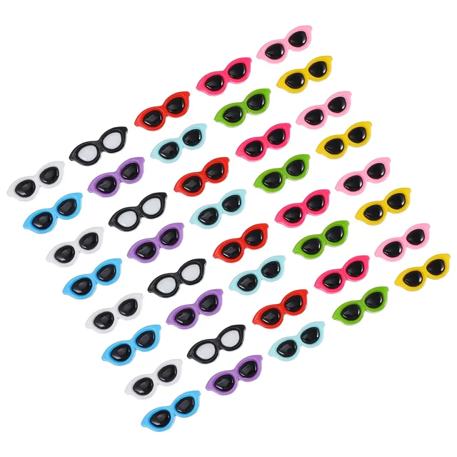 40 Pcs Sunglasses Hairpin Flatback Charm Jewelry Scrapbooking Keychain Accessories Resin Clip Phone Case