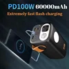 New 60000mAh Large Capacity 100W Power Bank External Spare Battery Powerful Portable Charger for Laptop IPhone Xiaomi Samsung 3