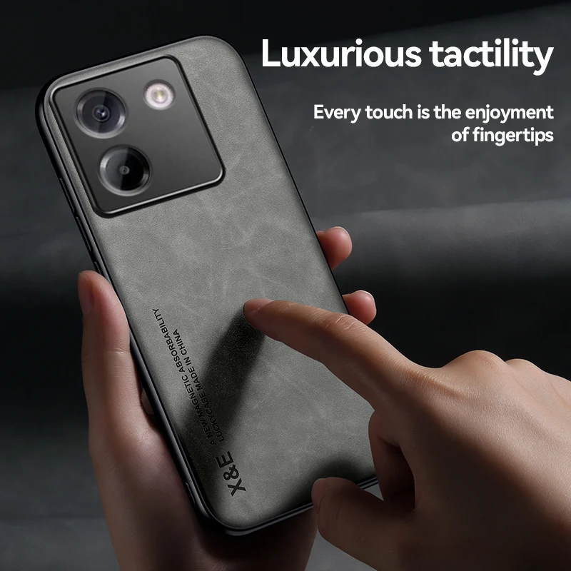 Luxury Leather Magnetic Car Holder Phone Case
