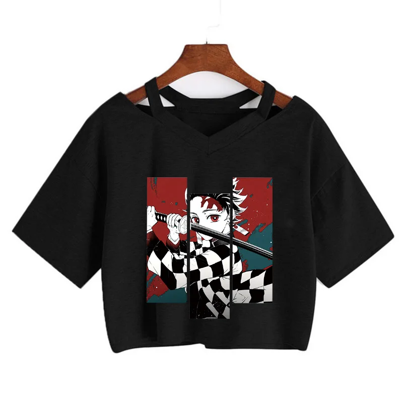 Demon Slayer T Shirt Women Kawaii Kimetsu No Yaiba Graphic Tees Tanjirou Kamado Tops Japanese Anime Tshirt Manga T-shirt Female tees