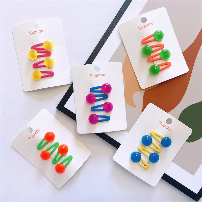 2025 neue 4 teile/satz süße haarspange für Kinder transparente Bohnen haarklammer Baby Mädchen Pony Clips Kinder haarspangen haarschmuck mädchen – Detail 3