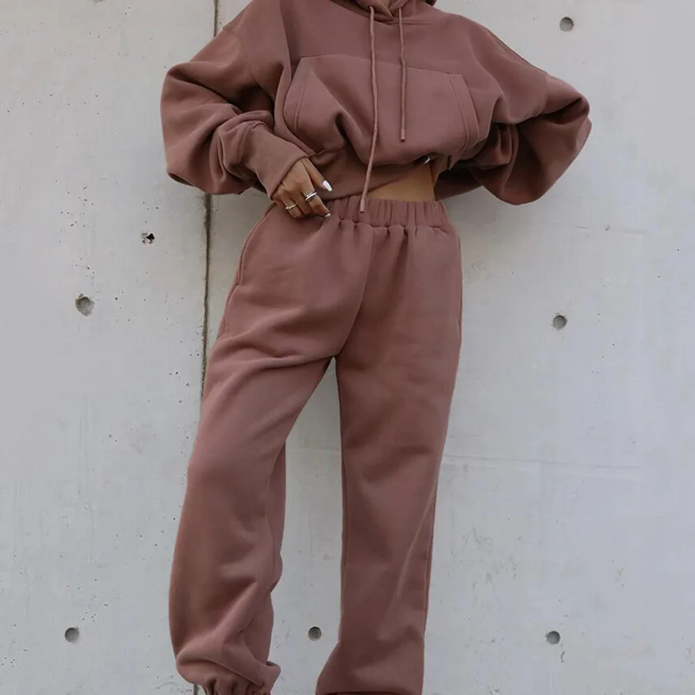 Tracksuit Women Sweatshirt Sweatpants Set Two Piece Suit Hooded