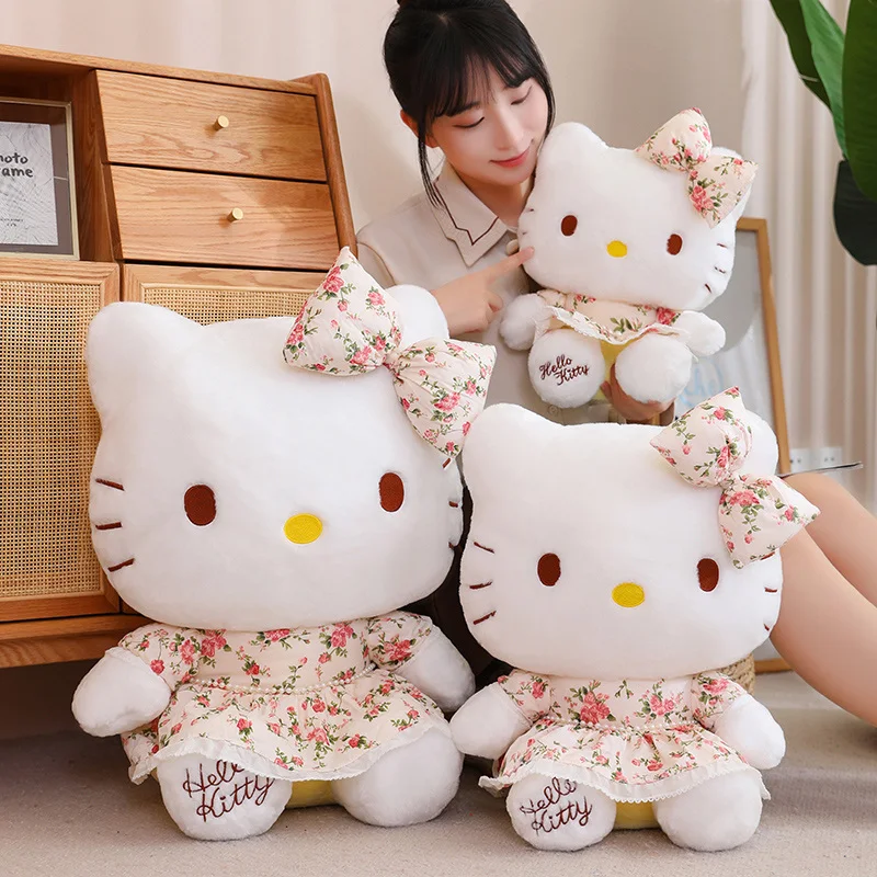 Sanrio Plush Big Size Lovely Flower Hello Kitty Peluche Plush Kawaii Toy Kid Gift