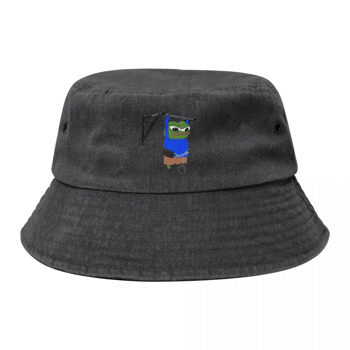 

Workout Pepe Cowboy Denim Fisherman Hat With Printing