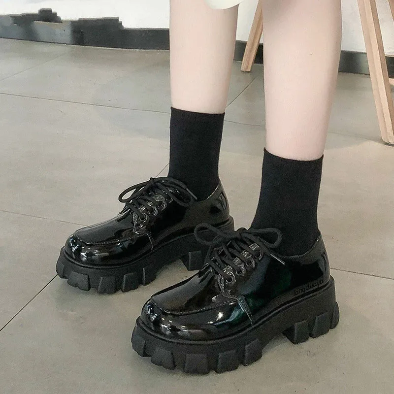 Retro Gothic Lolita School Uniform Low Flat Heel Students Shoes Cosplay Schuhe 
