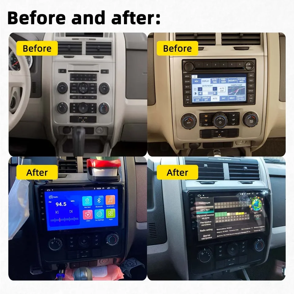 thumbnail image 2 of 9.7" Android 13 Car Stereo Radio For Ford Escape 2007-2012, Carplay Android Auto DSP Radio With GPS Bluetooth WiFi FM, Backup Camera 2 of 10