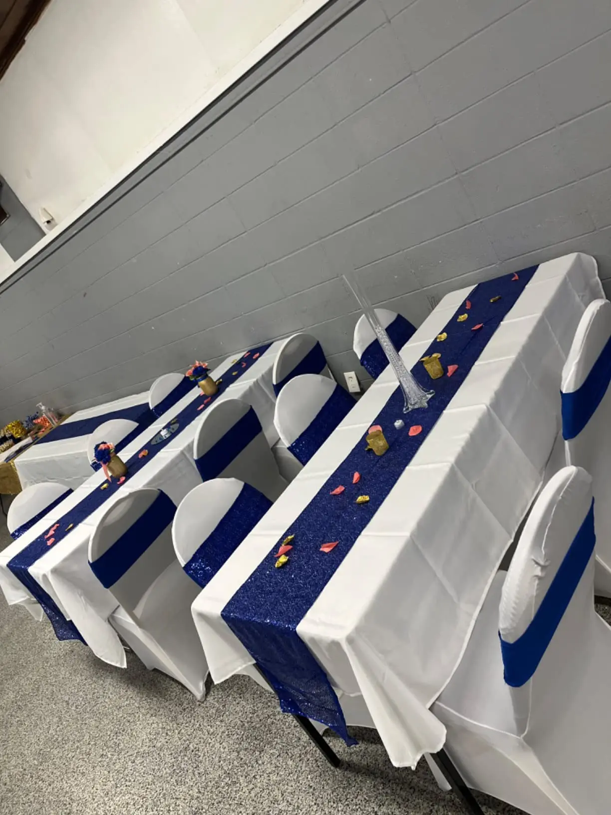 Description Picture 3 of item50pcs Stretch Sequin Chair Sashes Chair Bands One-Sided Sequins Decor for Hotel Wedding Reception Party Event Baby Shower