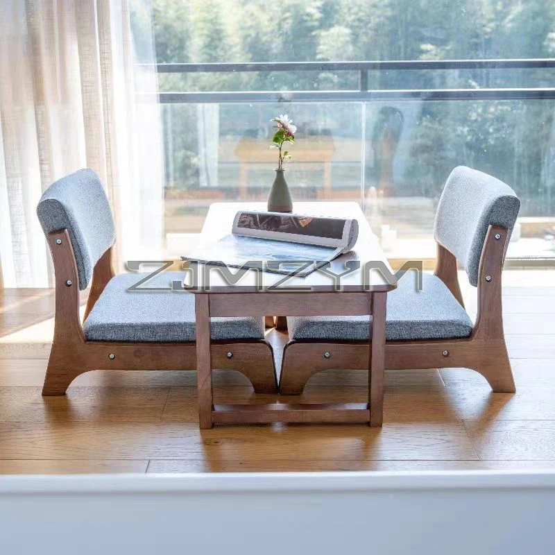 Modern Lazy Sofa Chair Japanese Living Room Furniture Back Floor Nordic Wind Bay Window Wood Low Chair 3