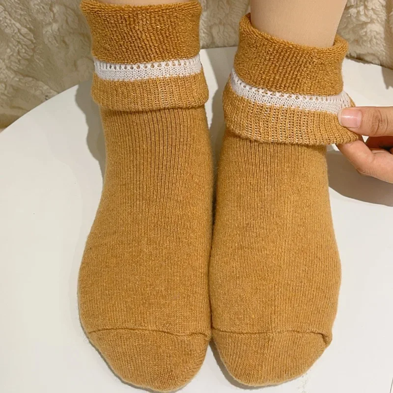 Cold Resistant Wool Socks Women Winter Warm Middle Cylinder Sock Freeze-proofing Socks Men Long-lasting High Elasticity Hosiery