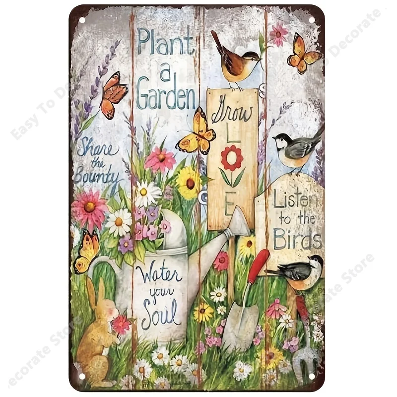 

Metal Garden Signs Plant A Garden Retro Garden Decor Poster Vintage Sign For Home Coffee Outdoor Wall Decor 12x8 Inch