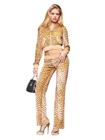 Ensemble veste à capuche zippée et pantalon à imprimé léopard brodé de strass GIA x VON DUTCH 5