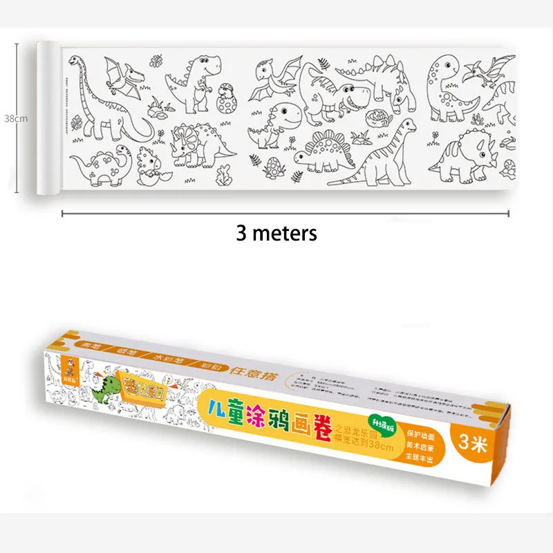 Rollo de dibujo para niños, rollo de papel para colorear de 118 x 12  pulgadas para niños, rollo de papel de dibujo de pintura de bricolaje, papel  – Yaxa Colombia