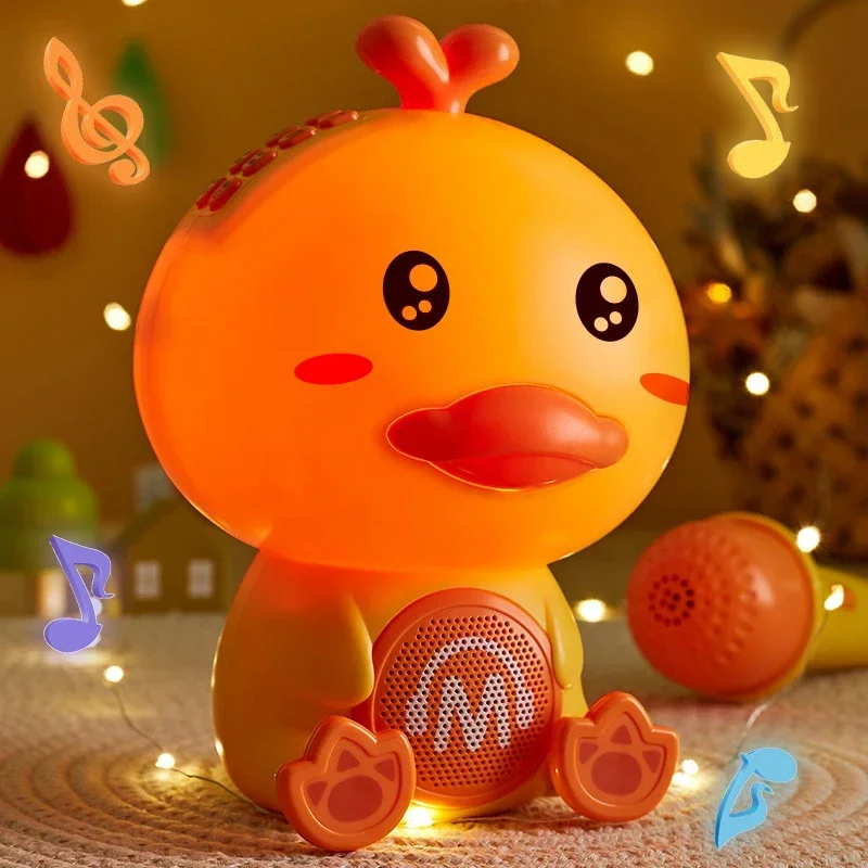 Kawaii Duck Bluetooth Speaker Cartoon Anime Wireless Music Player Microphone Portable Desktop Charging Education Toys Kids Gifts