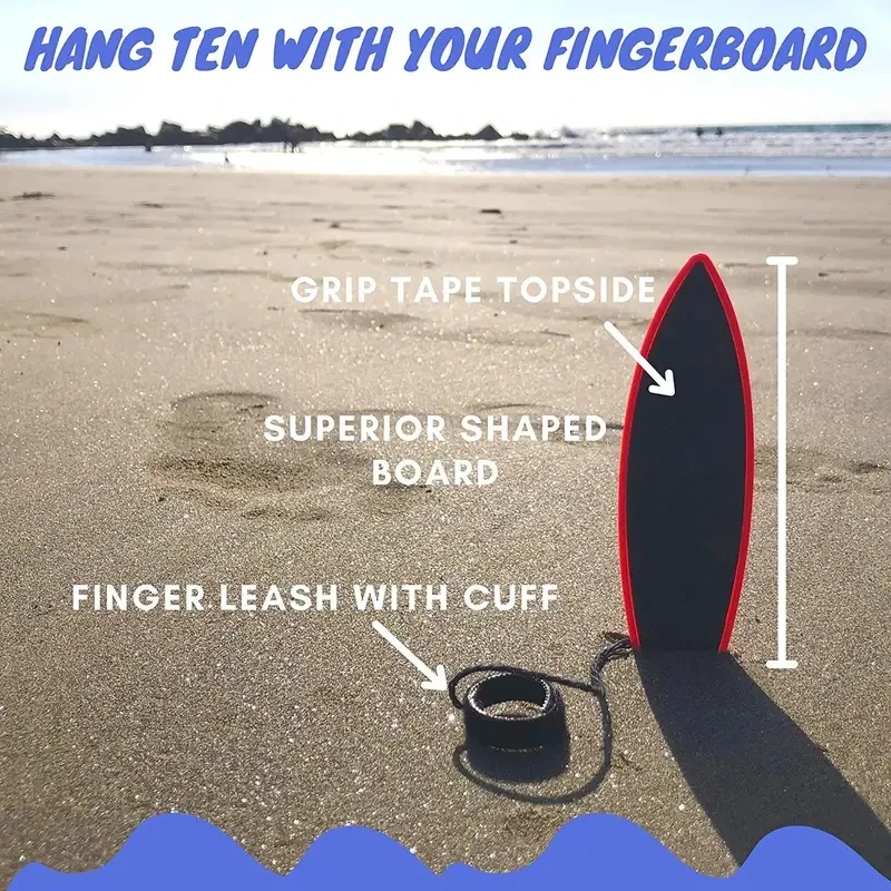 Finger Surfboard Mini Fingerboard Toy Relieve Stress Surfboard for Kids Teens Adults 1PC